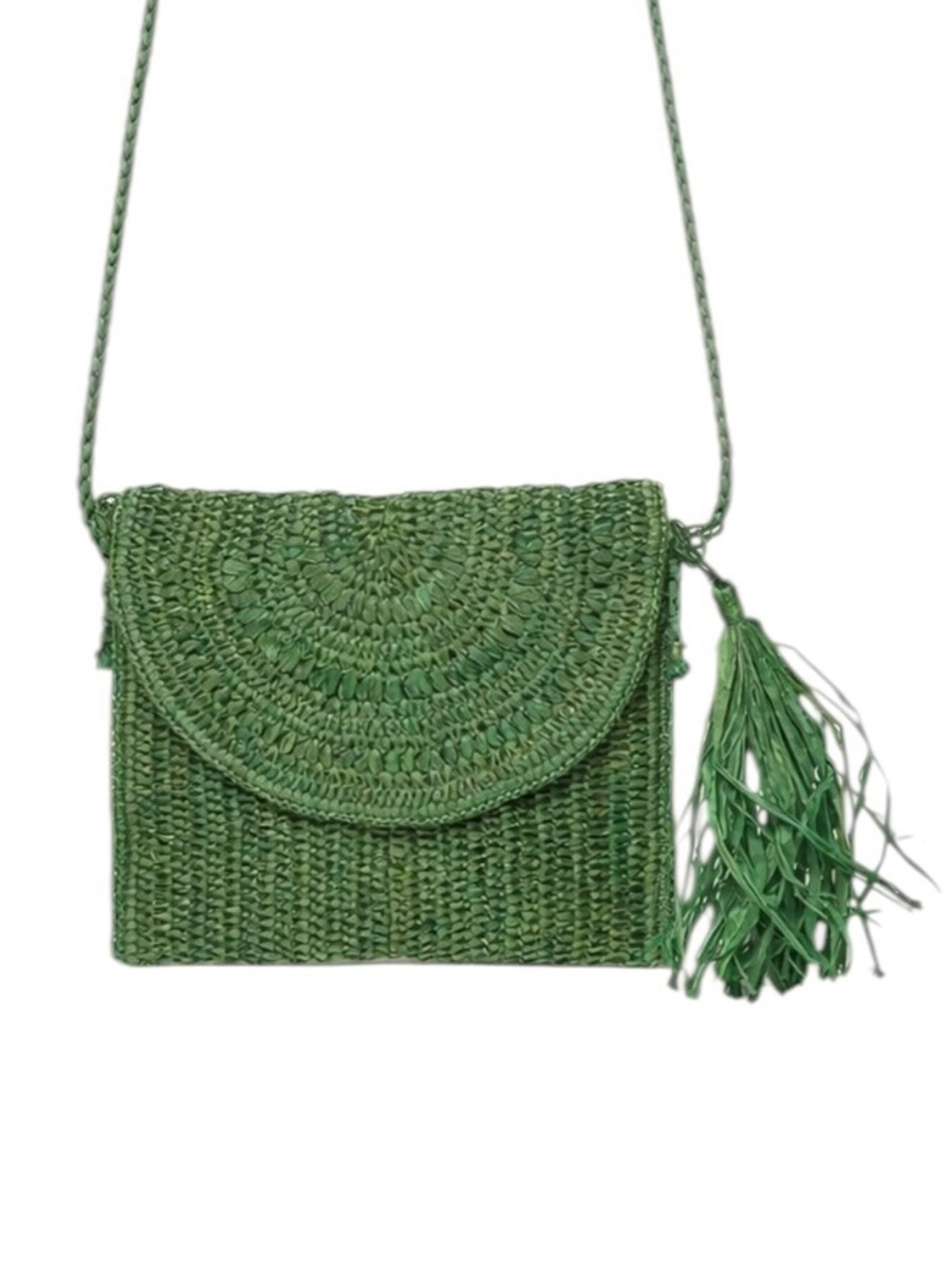 NWT Mar Y Sol Naomi Raffia Shoulder Bag Sage Green - Picture 3 of 11